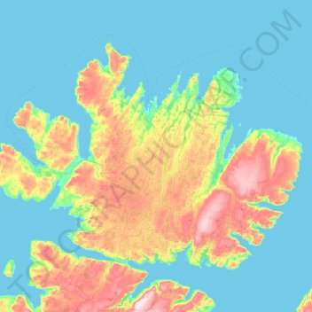 Topografische Karte Nordkinnhalbinsel, Höhe, Relief