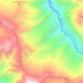 Topografische Karte Provincia de Chota, Höhe, Relief