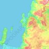 Topografische Karte Tomé, Höhe, Relief
