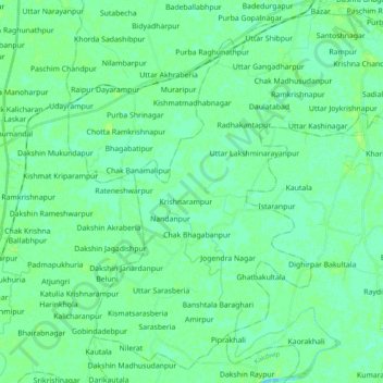 Topografische Karte Mathurapur - I, Höhe, Relief