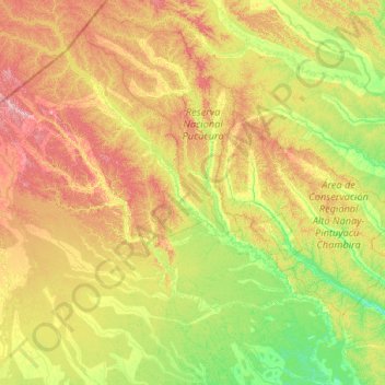 Topografische Karte Tigre, Höhe, Relief