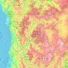 Topografische Karte Klamath National Forest, Höhe, Relief