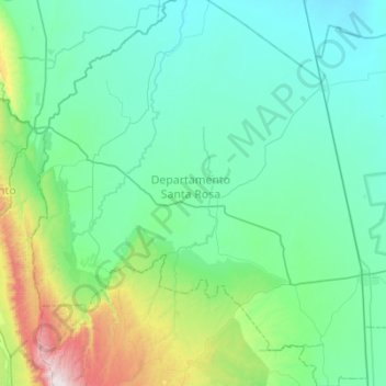 Topografische Karte Departamento Santa Rosa, Höhe, Relief