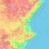 Topografische Karte Valencianische Gemeinschaft, Höhe, Relief