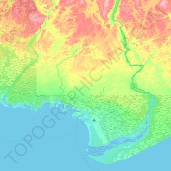 Topografische Karte Natashquan, Höhe, Relief