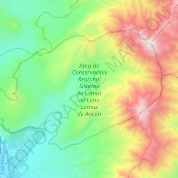 Topografische Karte Área de Conservación Regional Sistema de Lomas de Lima Lomas de Ancón, Höhe, Relief