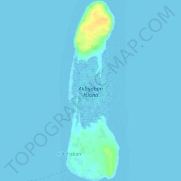 Topografische Karte Alibijaban Island, Höhe, Relief