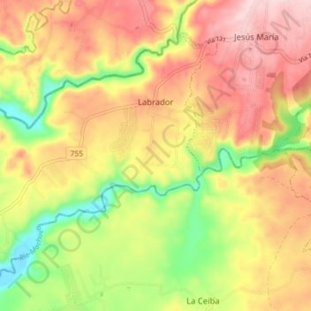 Topografische Karte Labrador, Höhe, Relief