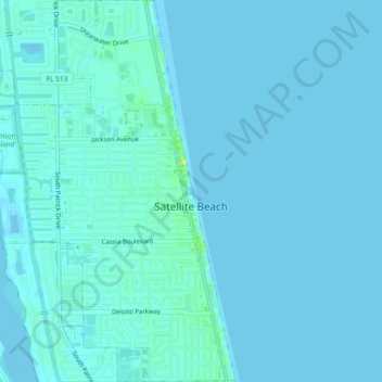 Topografische Karte Satellite Beach, Höhe, Relief