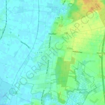 Topografische Karte Holßel, Höhe, Relief