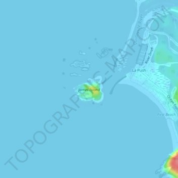 Topografische Karte James Island, Höhe, Relief