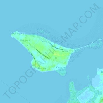Topografische Karte Pangangan Island, Höhe, Relief