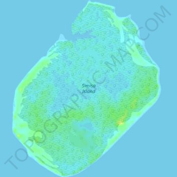 Topografische Karte Simisa Island, Höhe, Relief