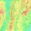 Topografische Karte Vermont, Höhe, Relief
