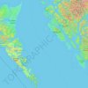 Topografische Karte Hecate Strait, Höhe, Relief
