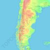 Topografische Karte Patagonien, Höhe, Relief