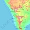 Topografische Karte Kerala, Höhe, Relief