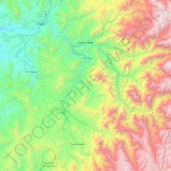 Topografische Karte Monte Patria, Höhe, Relief
