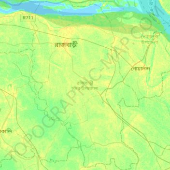 Topografische Karte Rajbari, Höhe, Relief