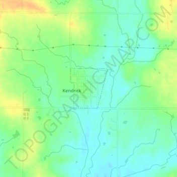 Topografische Karte Kendrick, Höhe, Relief