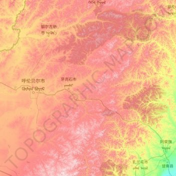 Topografische Karte Yakeshi, Höhe, Relief