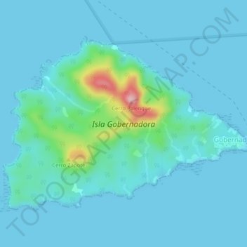Topografische Karte Isla Gobernadora, Höhe, Relief