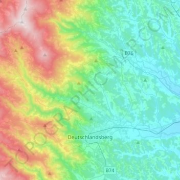 Topografische Karte Deutschlandsberg, Höhe, Relief