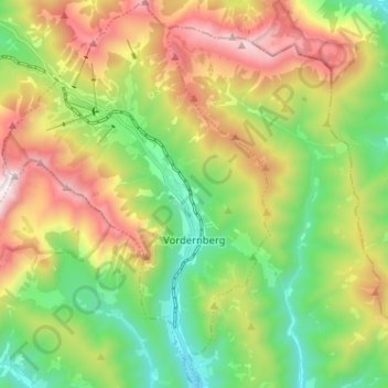 Topografische Karte Vordernberg, Höhe, Relief