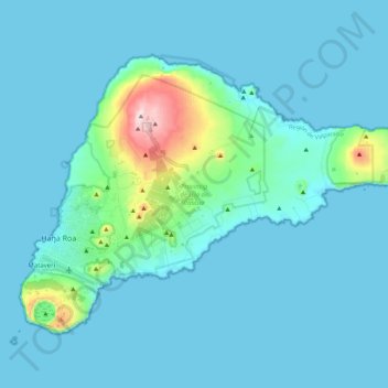 Topografische Karte Isla de Pascua, Höhe, Relief