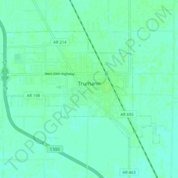 Topografische Karte Trumann, Höhe, Relief