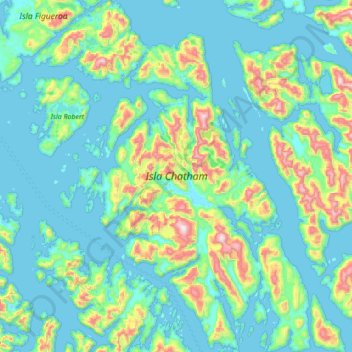 Topografische Karte Isla Chatham, Höhe, Relief