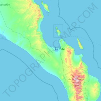 Topografische Karte Municipio de La Paz, Höhe, Relief