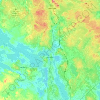 Topografische Karte Lempäälä, Höhe, Relief