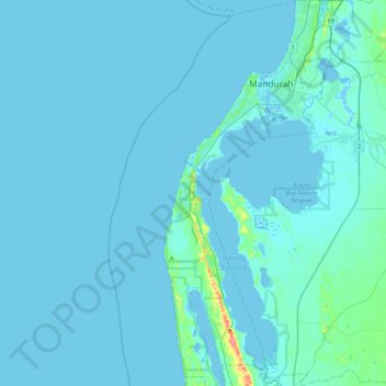 Topografische Karte City Of Mandurah, Höhe, Relief