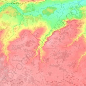 Topografische Karte Зареченское сельское поселение, Höhe, Relief