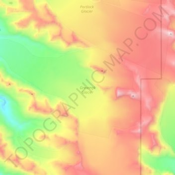 Topografische Karte Grewingk Glacier, Höhe, Relief
