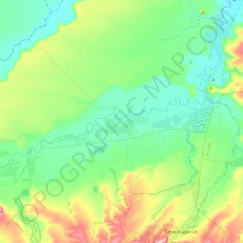 Topografische Karte Новотырышкинский сельсовет, Höhe, Relief