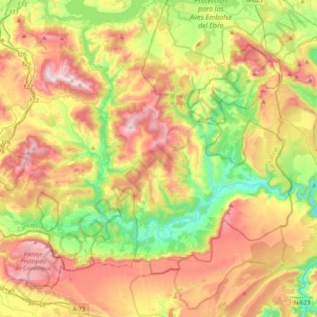 Topografische Karte Valderredible, Höhe, Relief