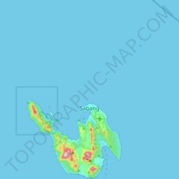 Topografische Karte Sabang, Höhe, Relief