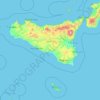 Topografische Karte Sicily, Höhe, Relief
