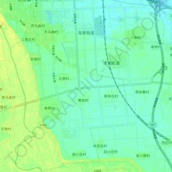 Topografische Karte 龙泉街道, Höhe, Relief
