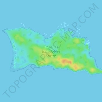 Topografische Karte Isla Escudo de Veraguas, Höhe, Relief