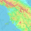 Topografische Karte Toscana, Höhe, Relief