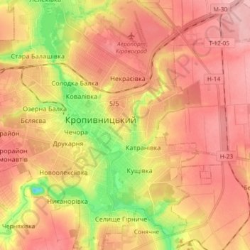 Topografische Karte Подольский район, Höhe, Relief