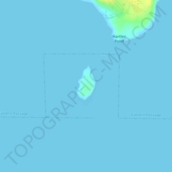 Topografische Karte Devils Island, Höhe, Relief