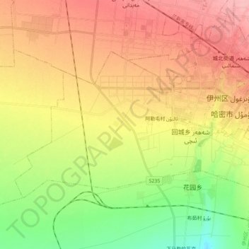 Topografische Karte 回城乡, Höhe, Relief