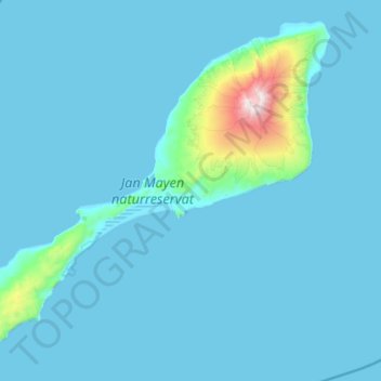 Topografische Karte Jan Mayen, Höhe, Relief
