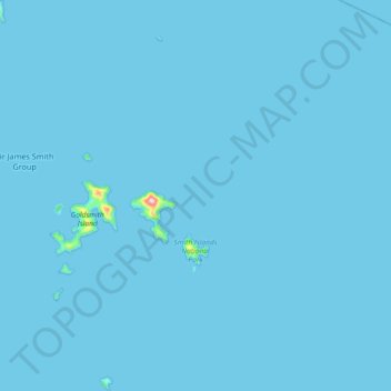 Topografische Karte Smith Islands National Park, Höhe, Relief