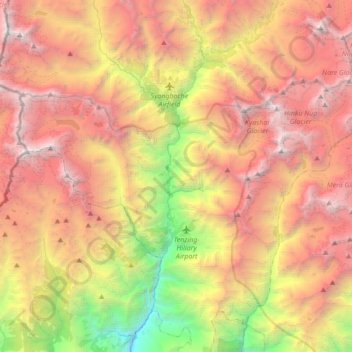 Topografische Karte Chaurikharka, Höhe, Relief