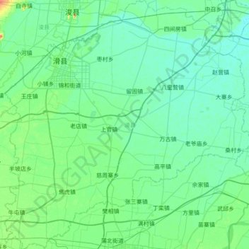 Topografische Karte 滑县, Höhe, Relief